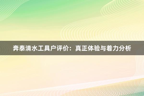 奔泰清水工具户评价：真正体验与着力分析